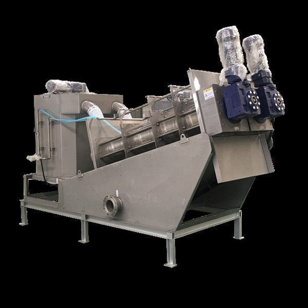 Sliver Multi Plate Screw Press Dewatering Machine For Sludge Waste Water Treatment